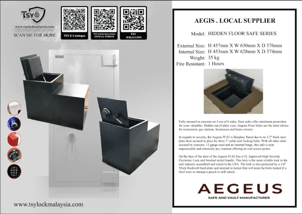 Aegeus Safety Box (Hidden Floor Safe Series) - TSY Locksmith Selangor & Kuala Lumpur