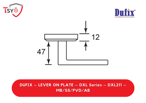 Dufix Lever on Plate (DXL211-MB/SS/PVD/AB) - TSY Locksmith Selangor & Kuala Lumpur