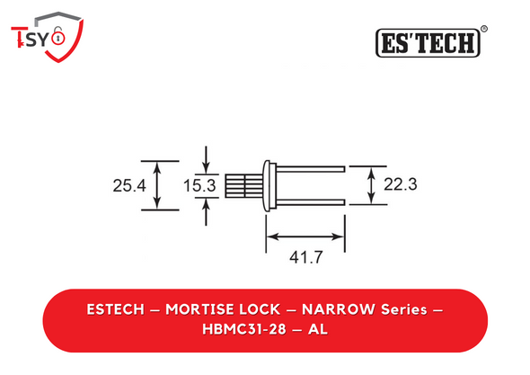 Es Tech Mortise Lock (HBMC31-28-AL) - TSY Locksmith Selangor & Kuala Lumpur