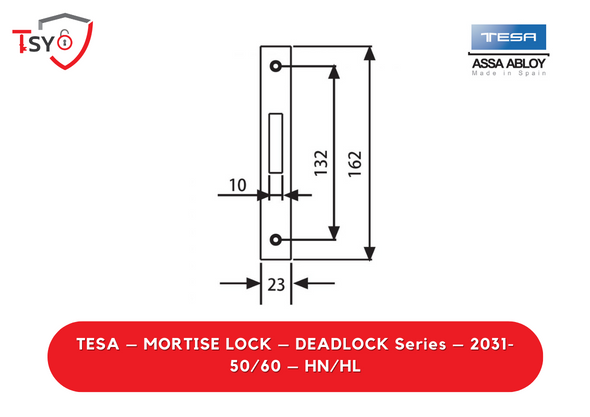 Tesa Mortise Lock (2031-50/60-HN/HL) - TSY Locksmith Selangor & Kuala Lumpur