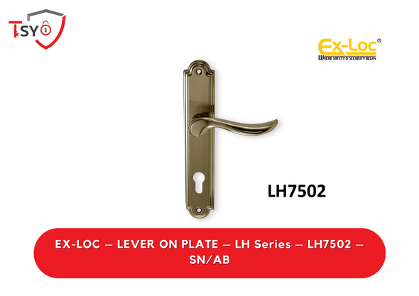Ex Loc Lever on Plate (LH7502-SN/AB) - TSY Locksmith Selangor & Kuala Lumpur