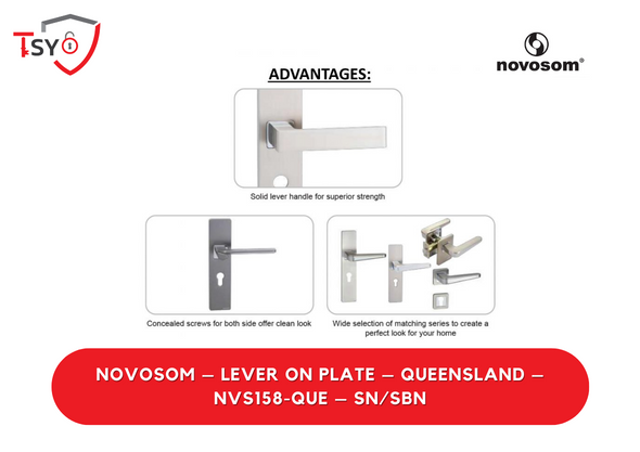 Novosom Lever on Plate (NVS158-QUE-SN/SBN) - TSY Locksmith Selangor & Kuala Lumpur