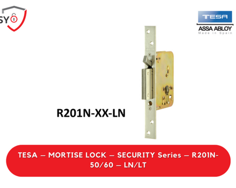 Tesa – Mortise Lock – Security Series – R201N-50/60 – LN/LT