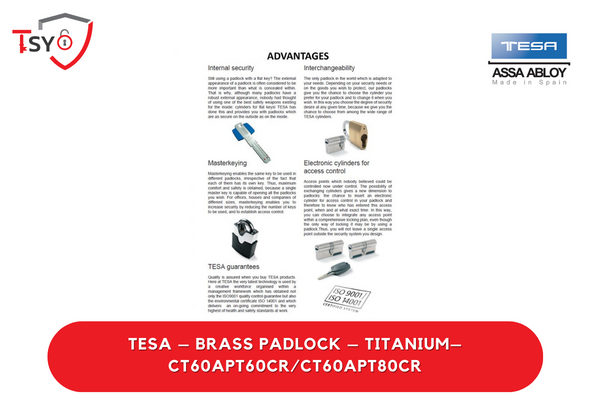 Tesa Brass Padlock (CT60APT60CR/CT60APT80CR) - TSY Locksmith Selangor & Kuala Lumpur