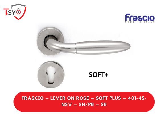 Frascio Lever on Rose (401-45-NSV-SN/PB-SB) - TSY Locksmith Selangor & Kuala Lumpur
