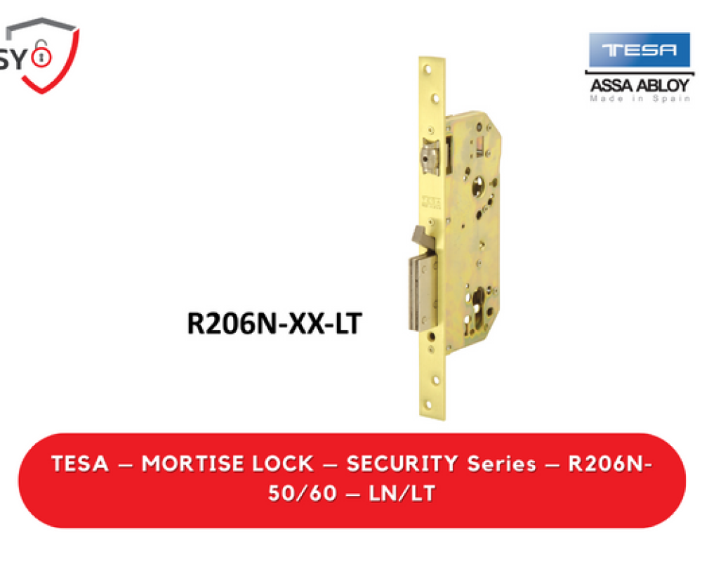 Tesa – Mortise Lock – Security Series – R206N-50/60 – LN/LT