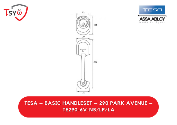 Tesa Basic Handleset(TE290-6V-NS/LP/LA) - TSY Locksmith Selangor & Kuala Lumpur