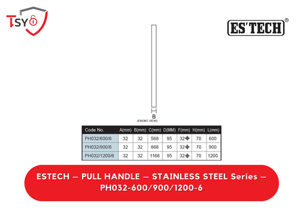 Es Tech Pull Handle (PH032-600/900/1200-6) - TSY Locksmith Selangor & Kuala Lumpur