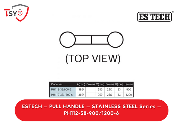 Es Tech Pull Handle (PH112-38-900/1200-6) - TSY Locksmith Selangor & Kuala Lumpur