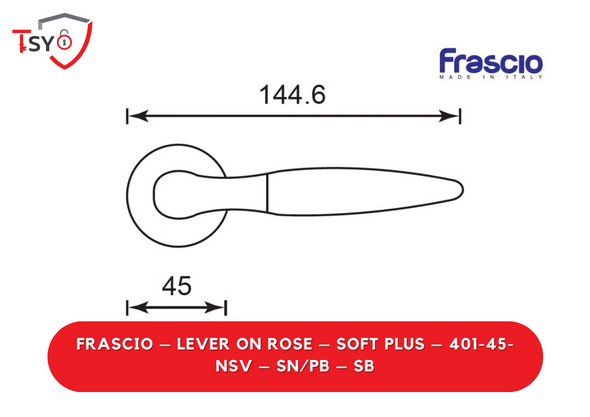 Frascio Lever on Rose (401-45-NSV-SN/PB-SB) - TSY Locksmith Selangor & Kuala Lumpur