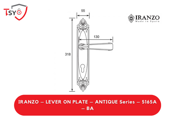 Iranzo Lever on Plate (5165A-BA) - TSY Locksmith Selangor & Kuala Lumpur