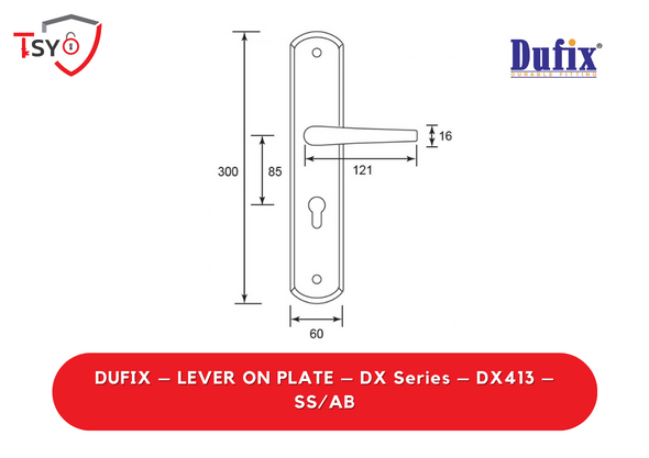 Dufix Lever on Plate (DX413-SS/AB) - TSY Locksmith Selangor & Kuala Lumpur