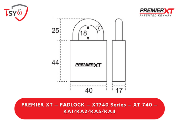 Premier XT Padlock (XT-740-KA1/KA2/KA3/KA4) - TSY Locksmith Selangor & Kuala Lumpur