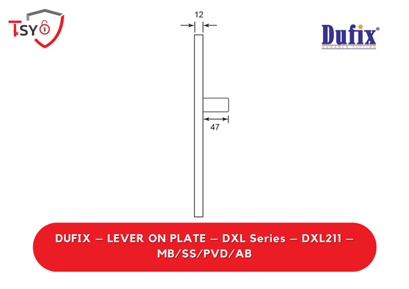 Dufix Lever on Plate (DXL211-MB/SS/PVD/AB) - TSY Locksmith Selangor & Kuala Lumpur