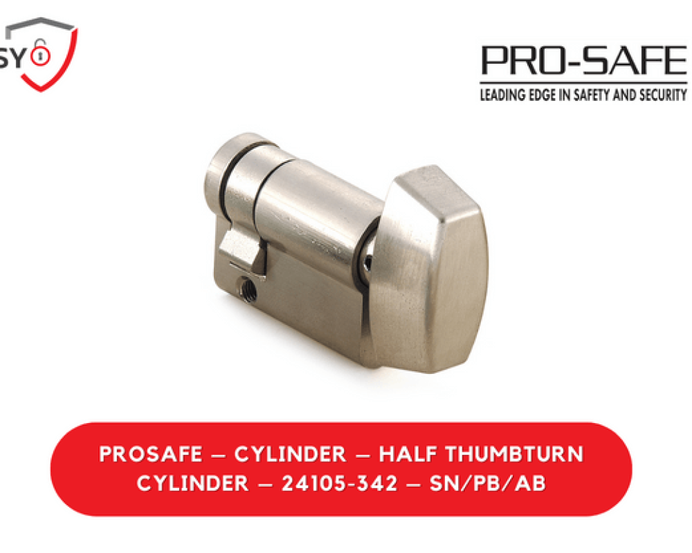 Prosafe – Cylinder – Half Thumbturn Cylinder – 24105-342 – SN/PB/AB
