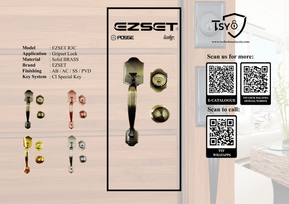 Ezset Gripset Lock (EZSET R3C) - TSY Locksmith Selangor & Kuala Lumpur