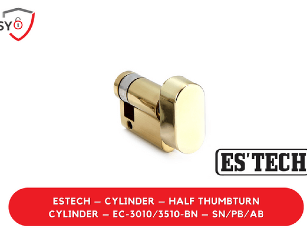 Estech – Cylinder – Half Thumbturn Cylinder – EC-3010/3510-BN – SN/PB/AB